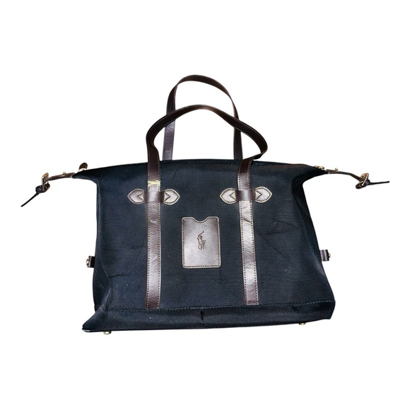 Ralph Lauren Other - Ralph Lauren Black Duffel Bag with Leather Handles